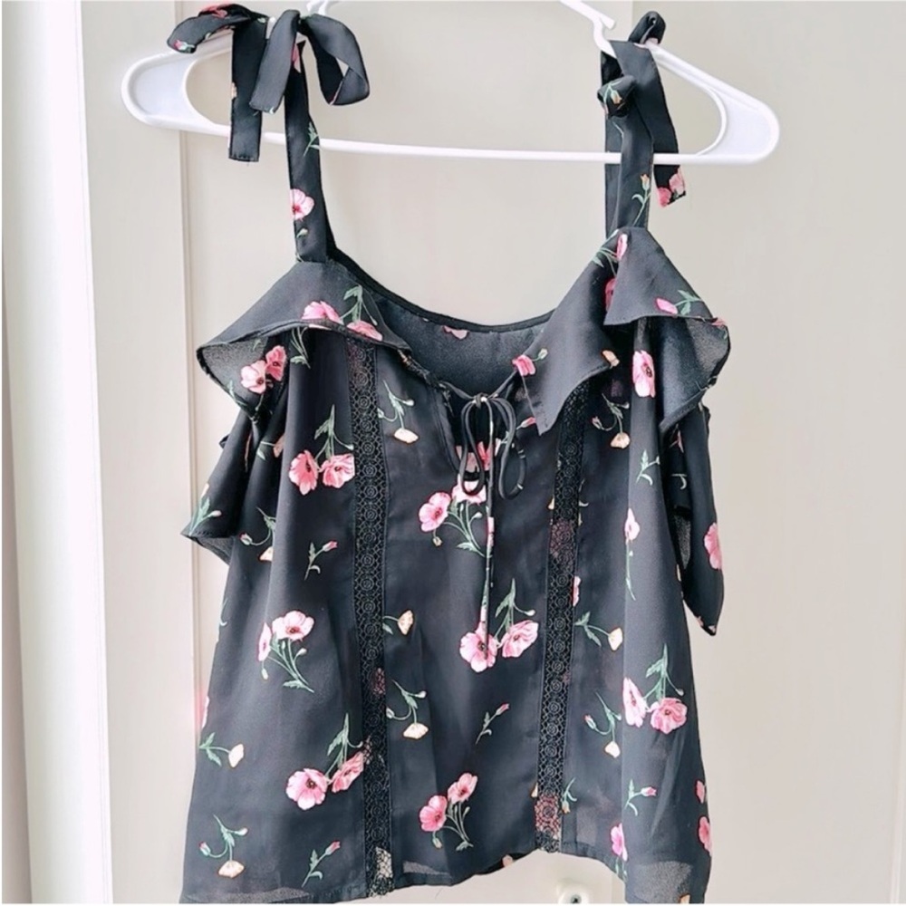 Floral Black Women's Top